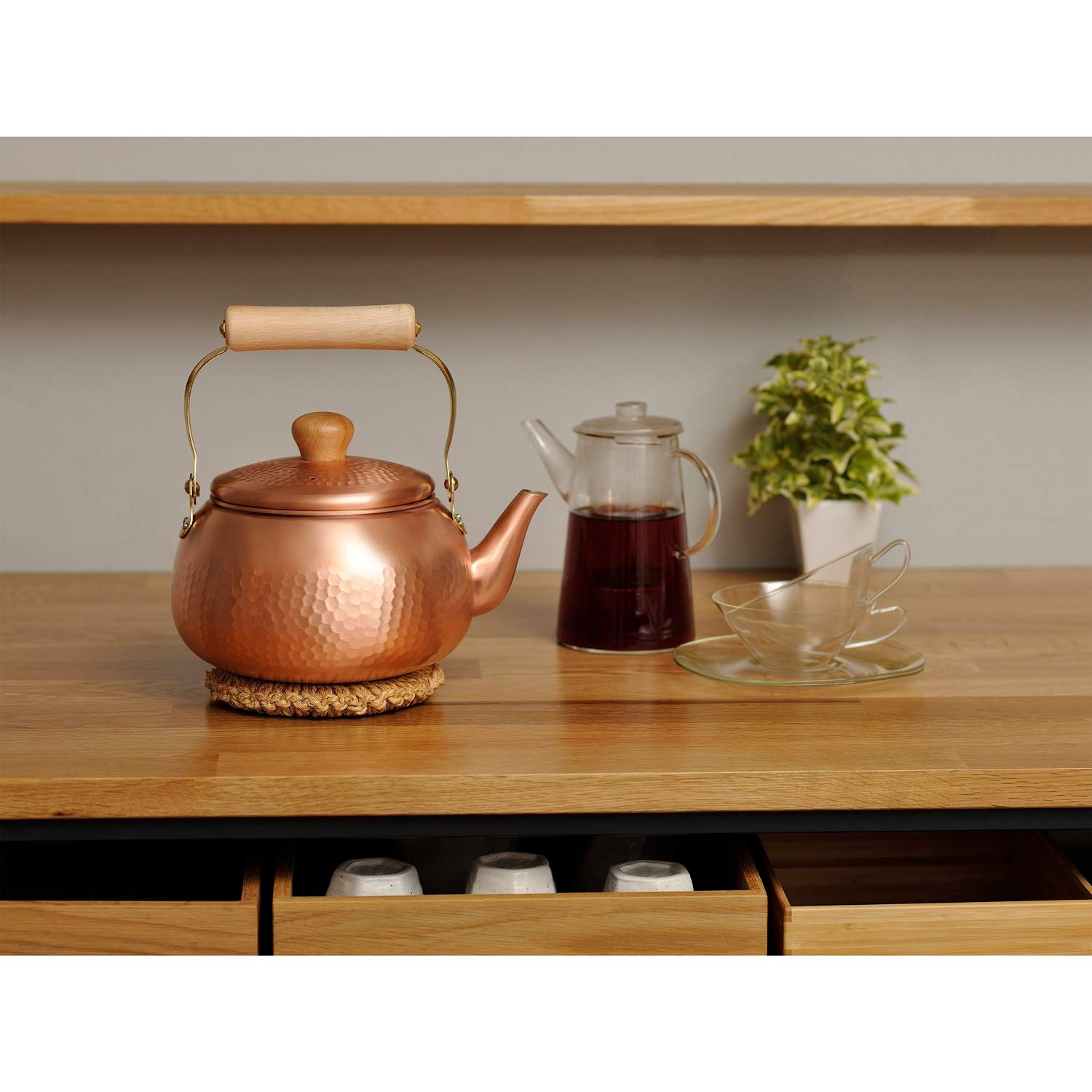 Amazon.co.jp: 和平フレイズ 燕三条製 純銅 やかん ケトル 2.4L ガス火