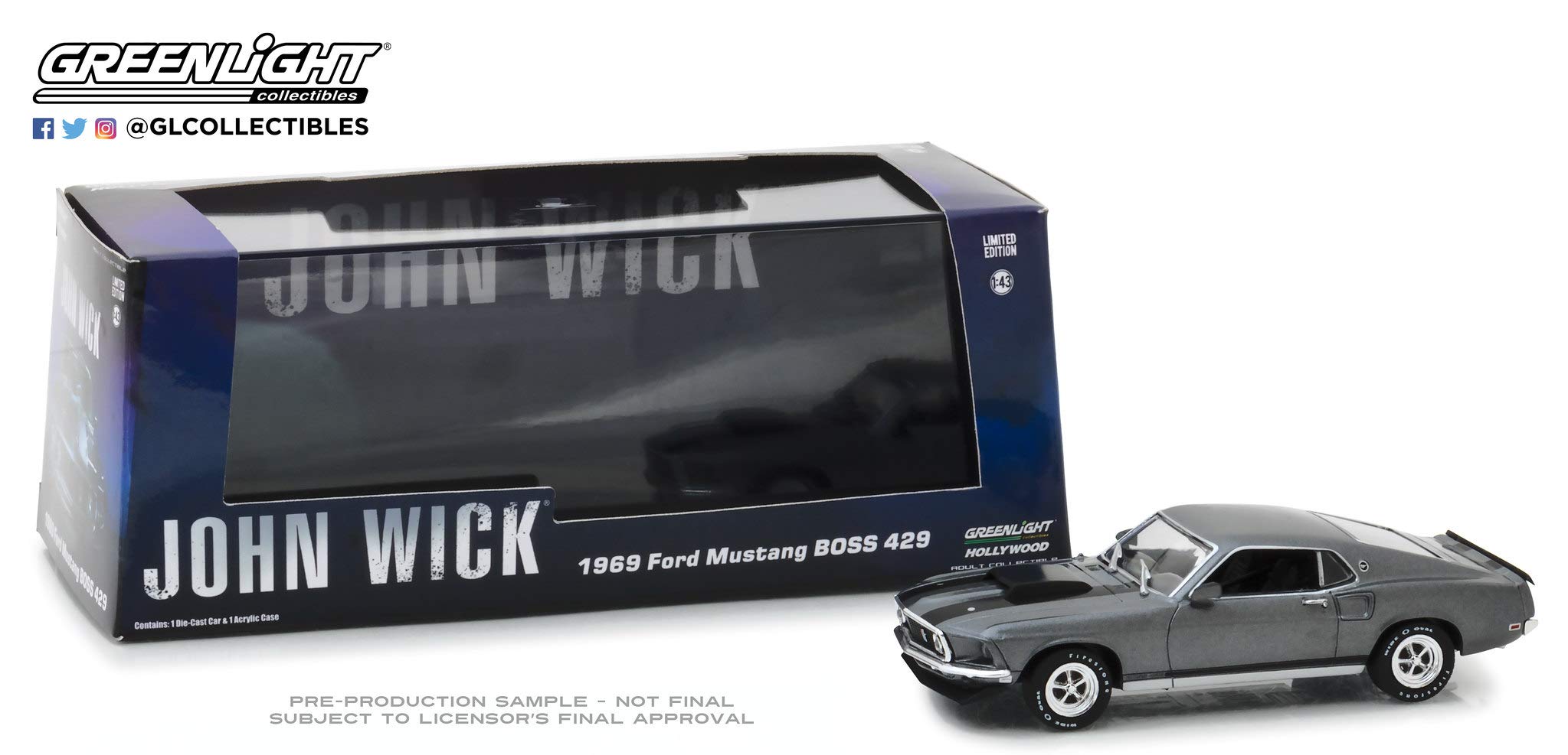 Amazon.com: Greenlight 1/43 John Wick (2014) - 1969 Ford Mustang