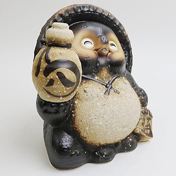 Amazon.co.jp: 信楽焼 【6号古信楽風徳利上げ狸 ta-0136】 しがらき