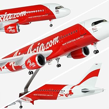 Amazon.com: 24-Hours 18” 1:80 Scale Model Airplane Air Asia A320