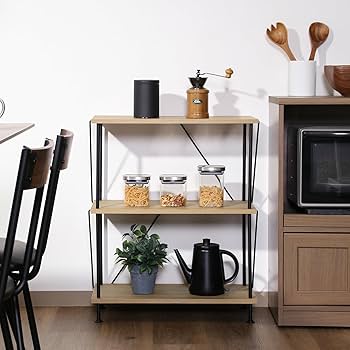 Amazon｜不二貿易 オープンラック 3段 ディスプレイラック 幅61.5×奥行