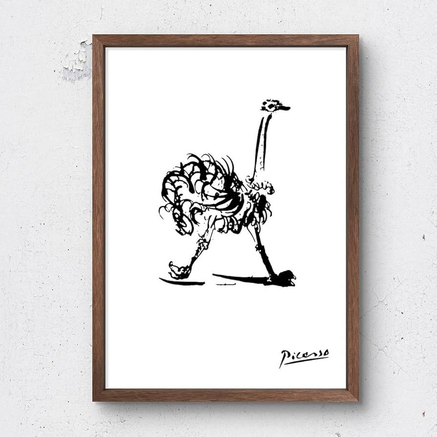 Amazon.co.jp: ピカソ ダチョウの絵 A4サイズ フレーム付き ポスター