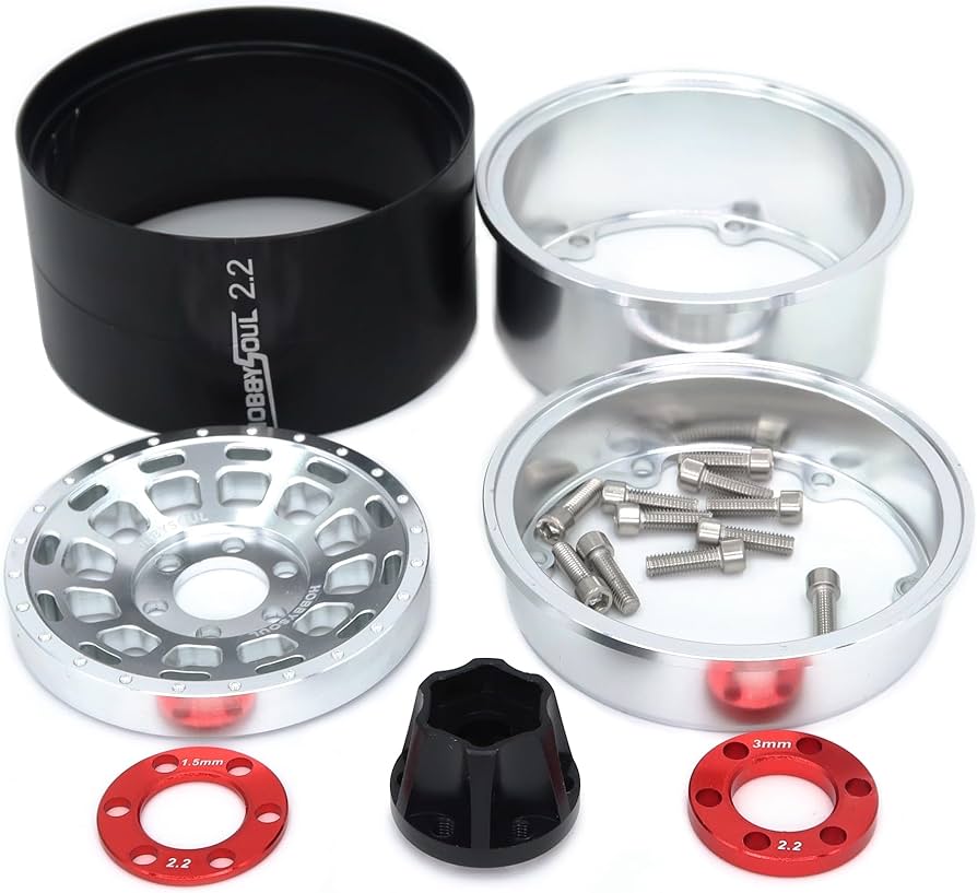 Amazon.co.jp: HOBBYSOUL RC 2.2 ビードロックホイールとタイヤ、高さ