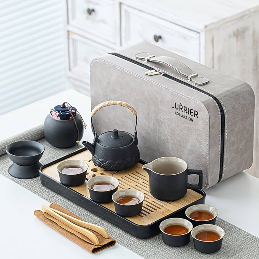Amazon.com | LURRIER Gongfu tea sets, Portable Ceramic TeaSet