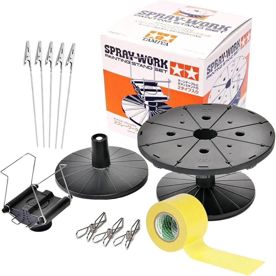 Amazon.com: Tamiya 74522 Spray Work Painting Stand Set & Tamiya