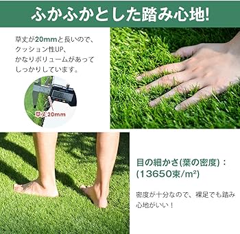 Amazon.co.jp: OSJ 人工芝 ロール 1m×5m 芝丈20mm ピン 12本 4色立体感
