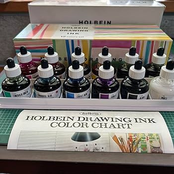 Amazon.co.jp: ホルベインドローイングインク12色セット : 文房具