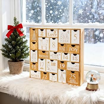 Amazon.com: Juegoal Advent Calendar with 25 Drawers Countdown to