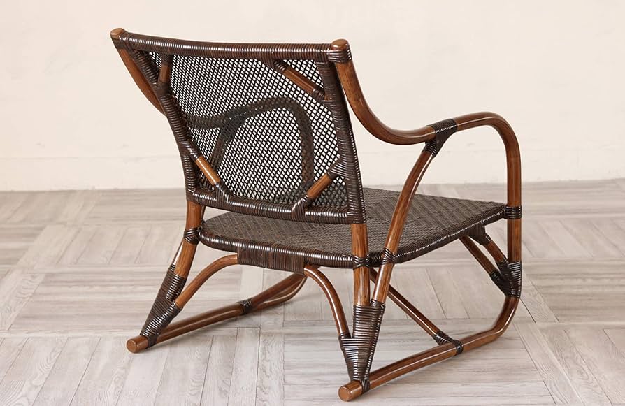 Amazon｜サンフラワーラタン リクライニングチェア ブラウン 幅56