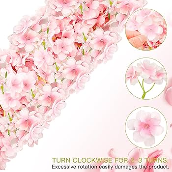 Amazon.com: Yunlly 40 Pcs Artificial Cherry Blossom Flower Vines