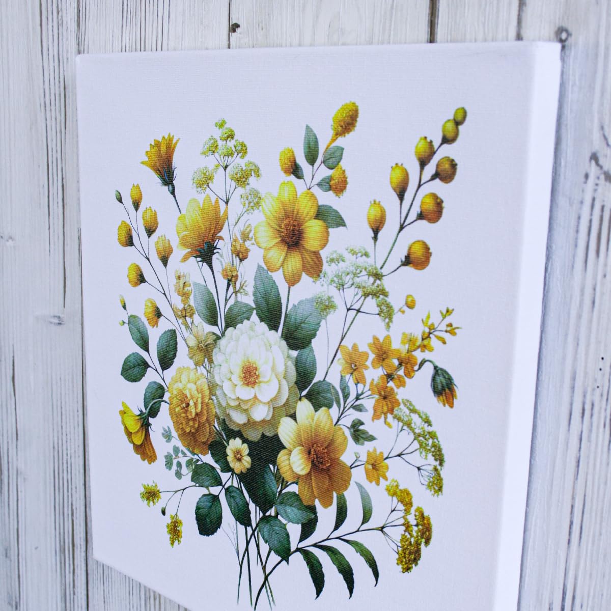 Amazon.co.jp: 風水アート イエローブーケ 絵画 水彩画風 黄色い花の絵