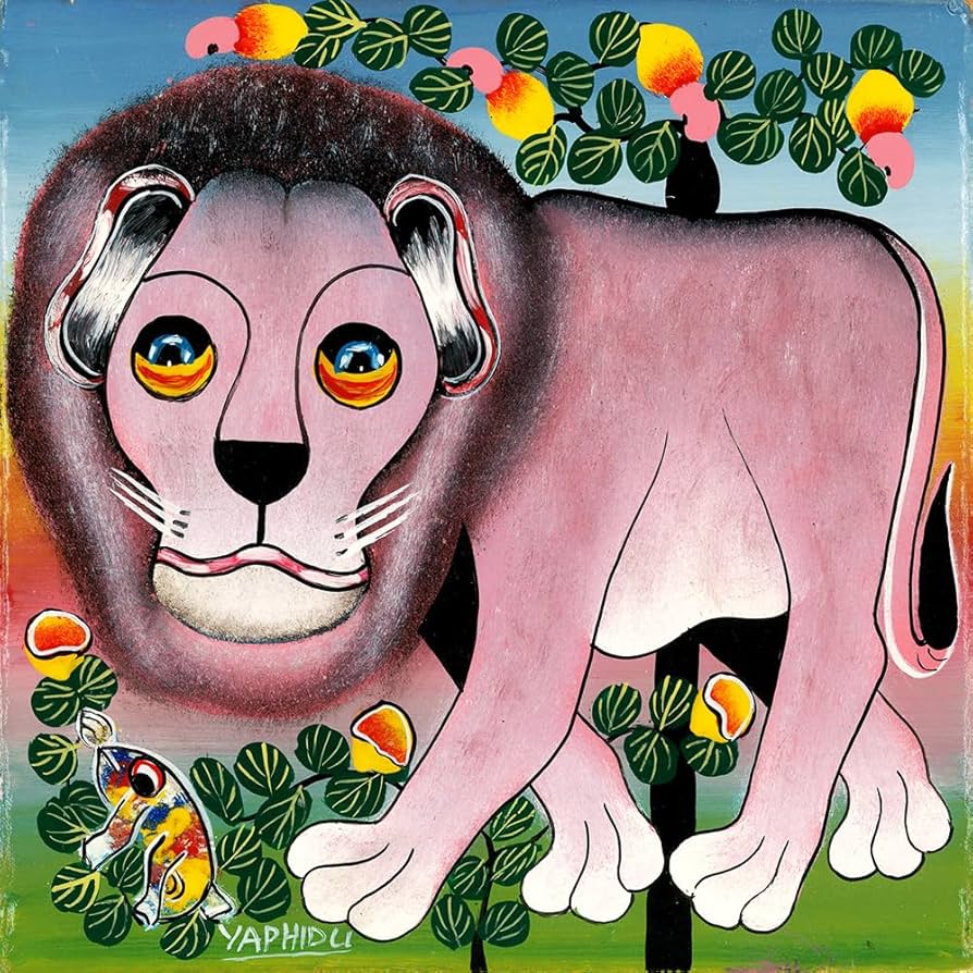 Amazon.co.jp: ティンガティンガアート 『ライオン～カシューナッツの