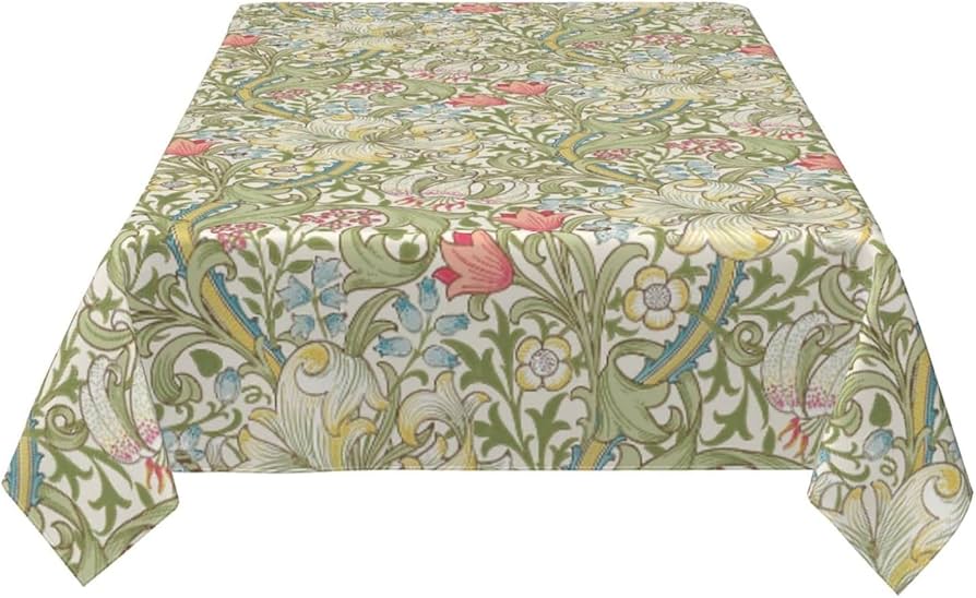 Amazon｜ウィリアム・モリス テーブルクロス防水プラスチック透明柄