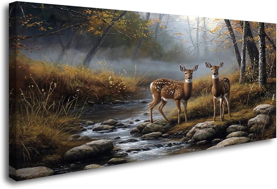 Amazon.co.jp: ArtHome520 黄色い秋の風景 ウォールアート 野生動物