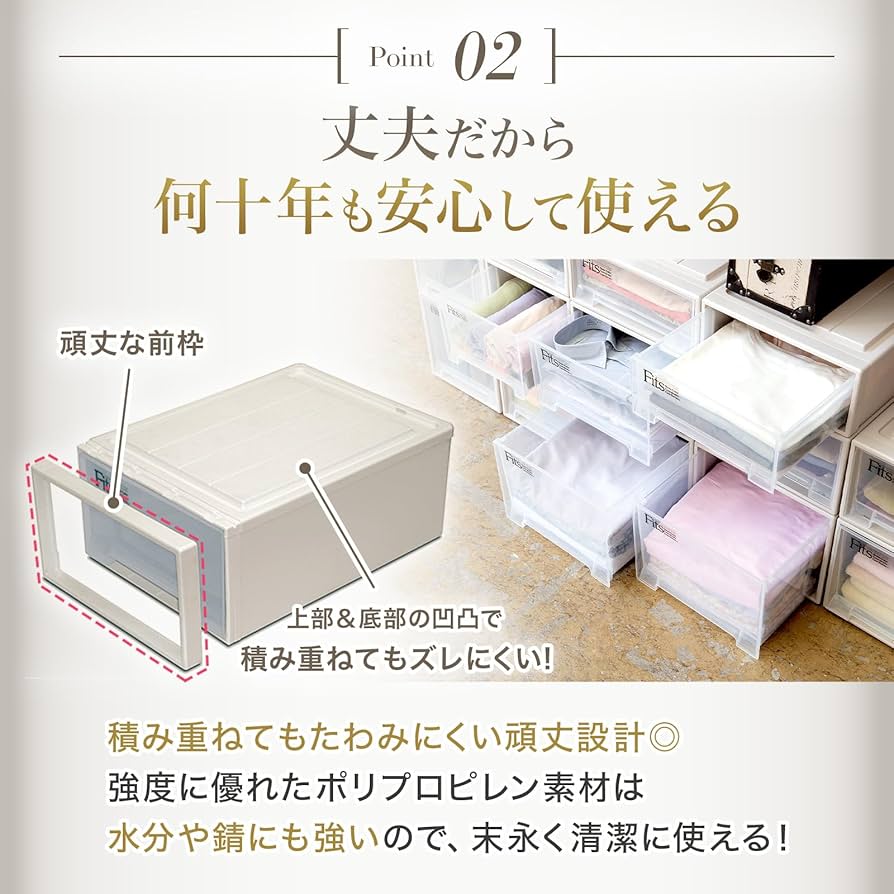 Amazon.co.jp: 天馬 収納ボックス フィッツケース 押入れ 幅39×奥行74