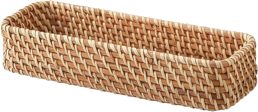 Amazon.co.jp: 無印良品 重なるラタン長方形ボックス ハーフ・浅 幅26