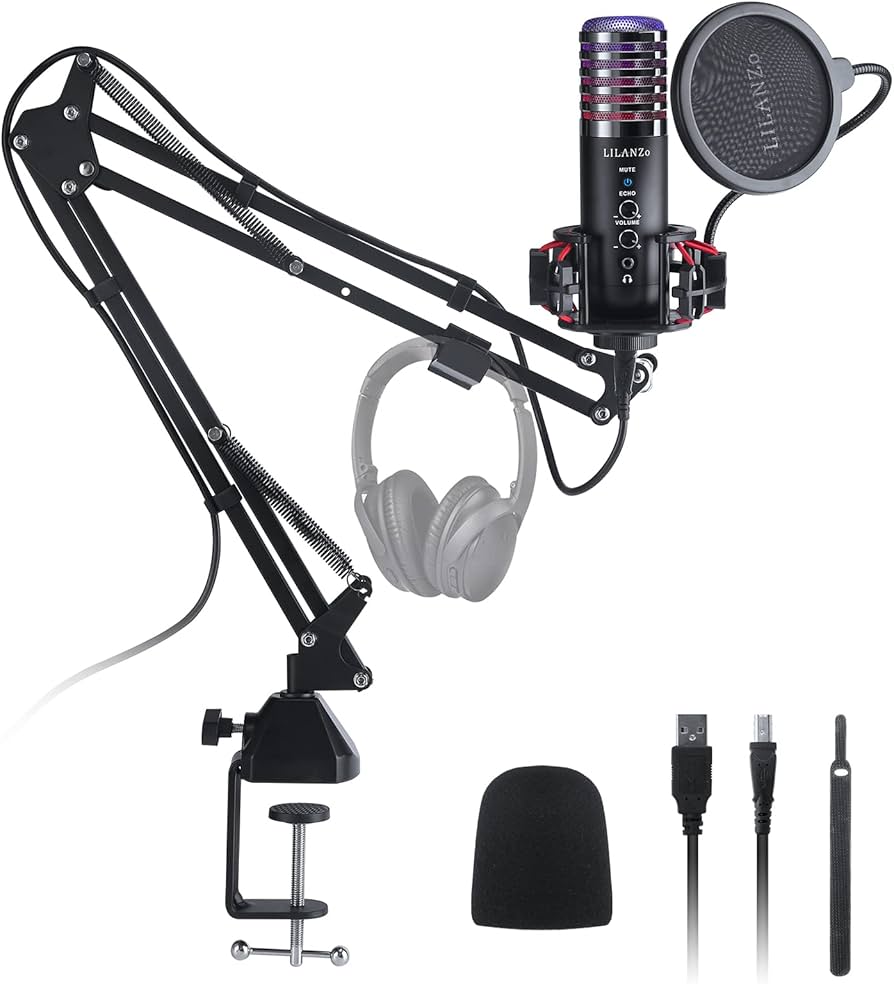 Amazon.co.jp: マイク ゲーミングマイク コンデンサーマイク USB 単一