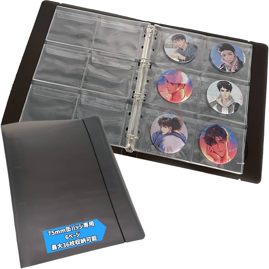 Amazon | 75mm 缶バッジ 収納 ファイル ホルダー - 缶バッチ