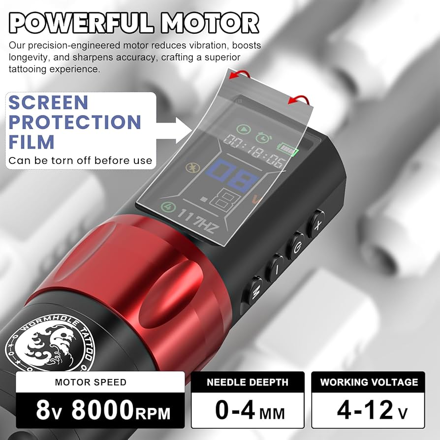 Amazon | ワームホール タトゥーガンキット ワイヤレスタトゥー マシン