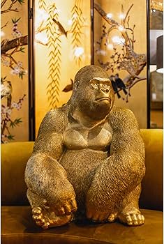 Amazon.co.jp: KARE カレ 正規品 オブジェ ゴリラ ゴールド 金 XL 置物