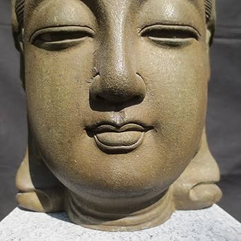 Amazon.co.jp: 観世音菩薩 観音様 かんのん 仏像 仏頭 みかげ石 御影石