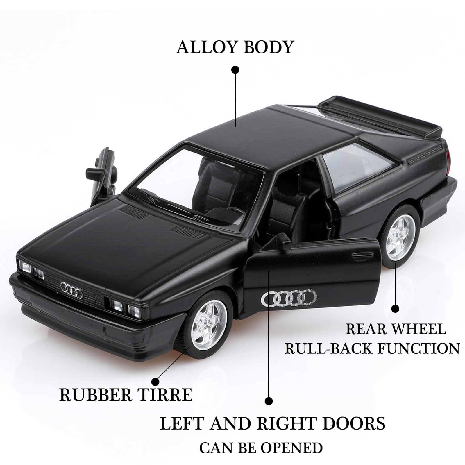 Amazon.com: 1/36 Scale 1980 Audi Sport Quattro Toy Car,Pull Back