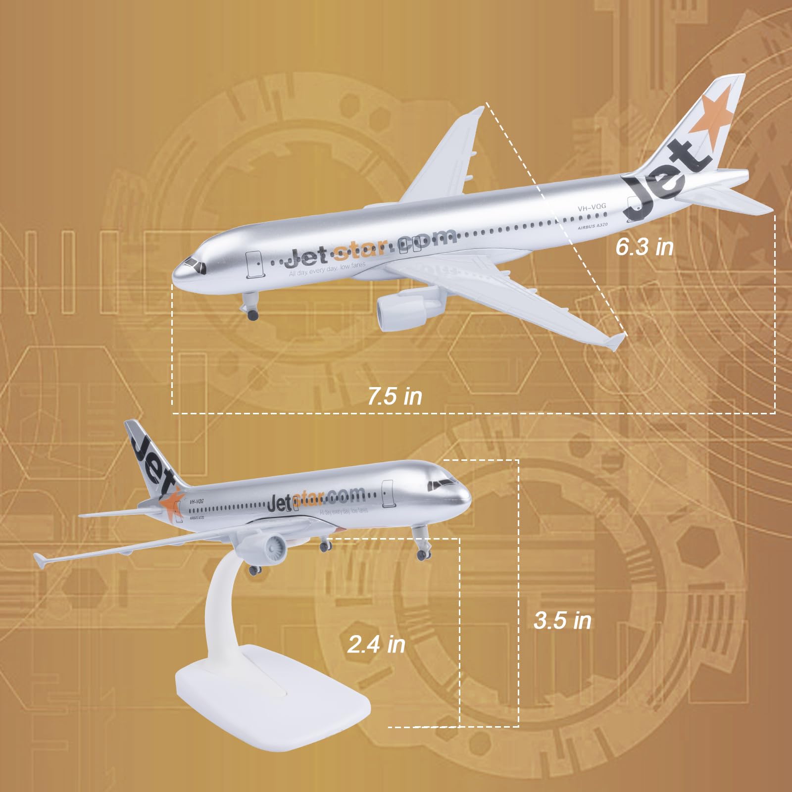 Amazon.co.jp: Bswath 模型飛行機 1:300スケール 模型飛行機 ジェット