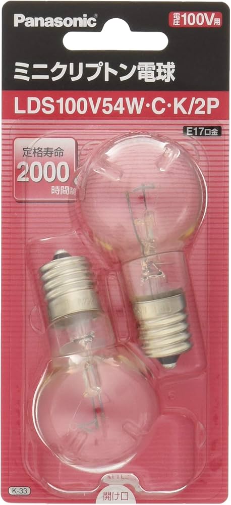 Amazon | パナソニック ミニクリプトン電球 100V 60W形(54W) E17口金
