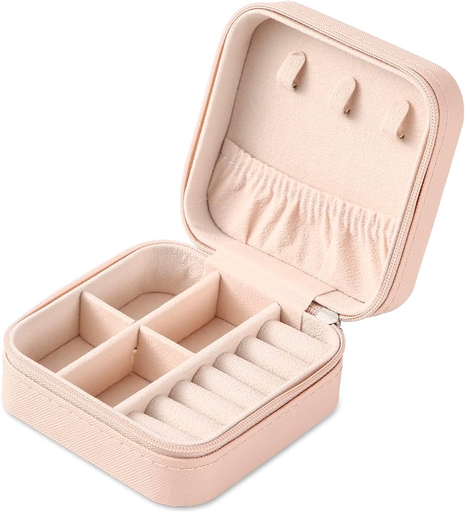 Amazon.com: Neveika Portable Travel Mini Jewelry Box Leather