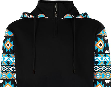 Amazon.com: BOCOMAL FR Hoodies Bohemian Printed 1/4 Zipper
