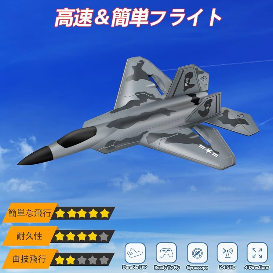 Amazon | HAWK'S WORKラジコン飛行機、F-22 RC飛行機電動 されて簡単に
