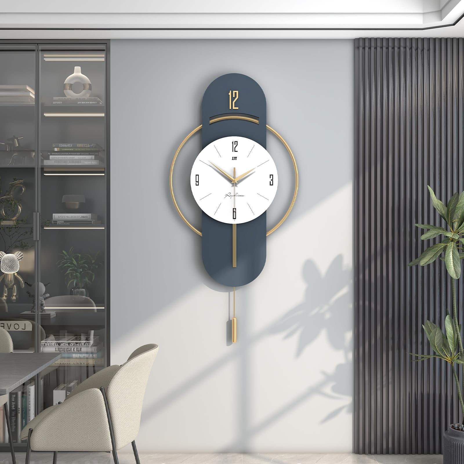 JTWALCLOCK Large Wall Clocks for Living Room Decor Modern Wood