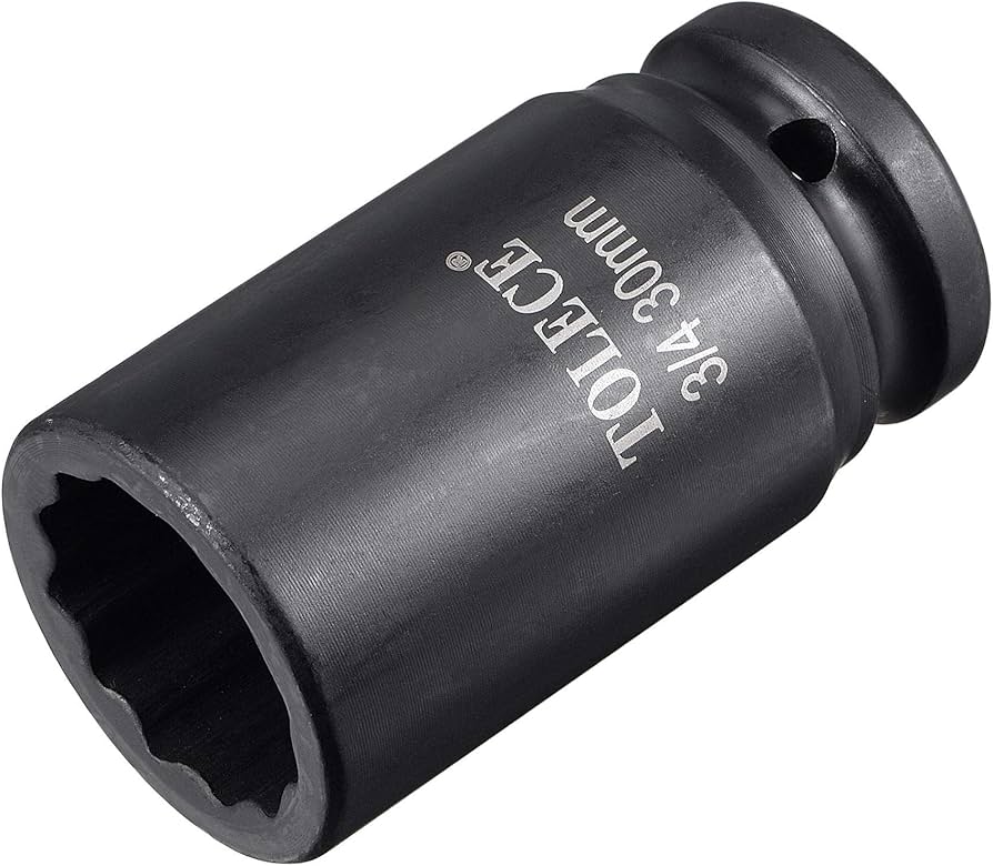 uxcell 3/4-Inch Drive 30mm 12-Point Deep Impact Socket, CR-MO
