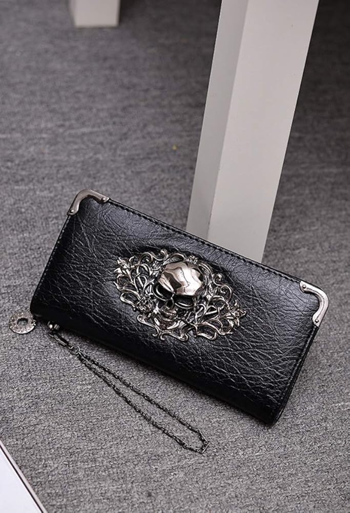 Amazon.com: HOYOFO Skull Wallets for Women Zip Around Clutch with