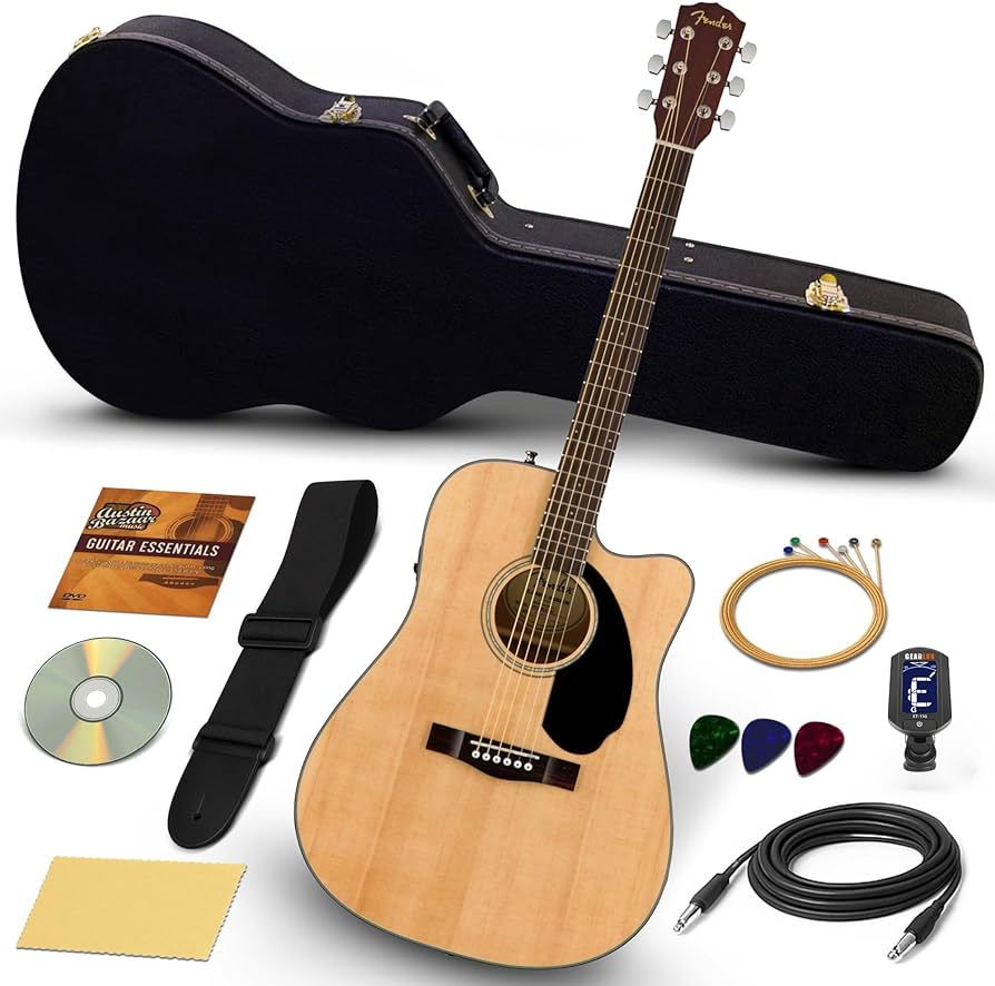 Amazon.com: Fender CD-60SCE Solid Top Dreadnought Acoustic