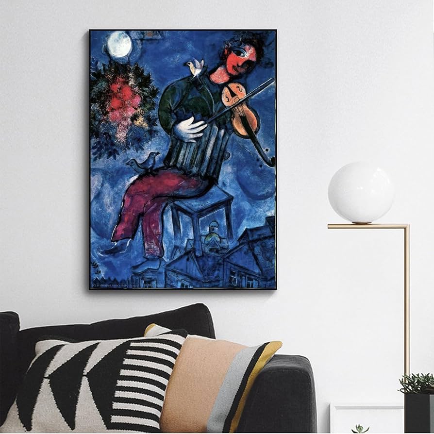 Amazon.co.jp: マルク・シャガールのポスター 青いバイオリン弾きの
