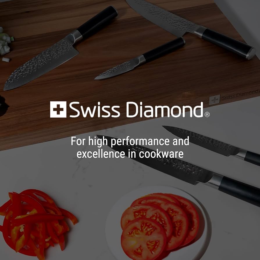 Amazon.com: Swiss Diamond Chef Knife Set, German Steel With ABS