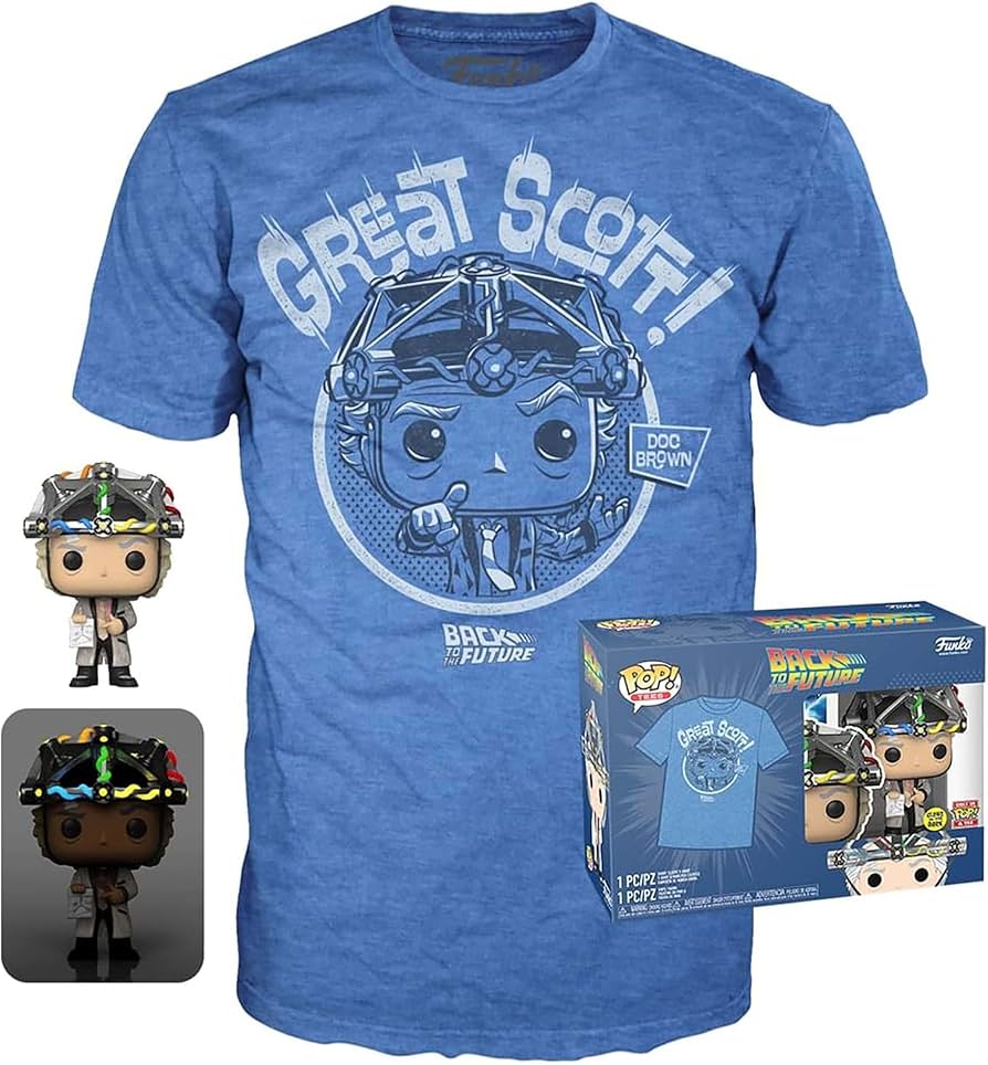 Amazon.com: Funko Pop! & Tee: Back to The Future - Doc with Helmet