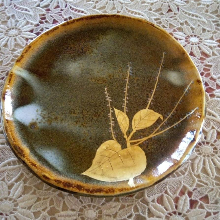 Amazon.co.jp: 特選たち吉 青嵐 金銀彩草花 銘々皿 陶芸作家 安田道雄