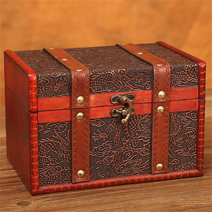 Amazon｜Xabelle りゅうもん レトロ風収納ボックスアンティーク調 木箱