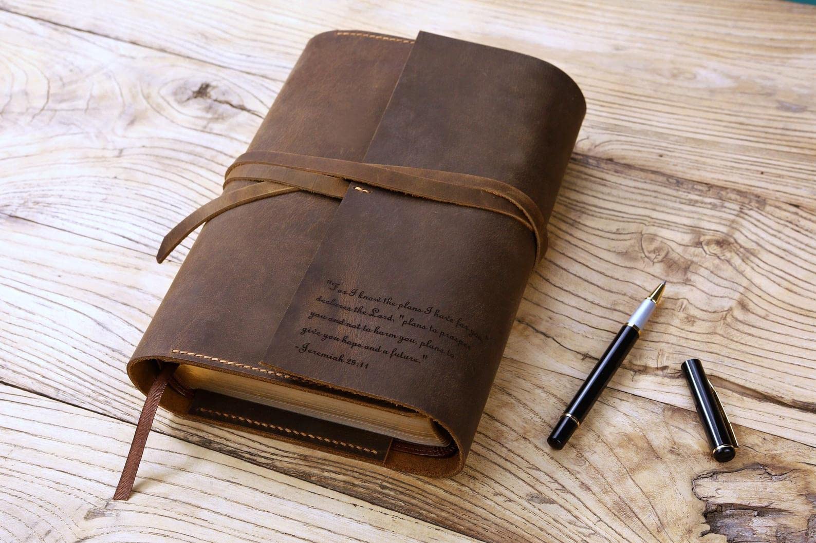 Amazon | ハンドメイド 三つ折り ビンテージレザー 聖書カバーケース