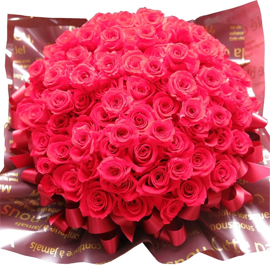 Amazon｜プリザーブドフラワー プロポーズ 花束風 赤バラ 108本