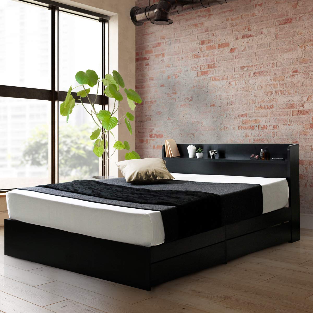 Amazon｜ビックスリー シングルベッド 収納付きベッドフレーム