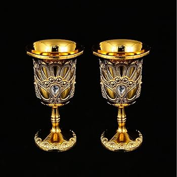 Amazon.com: Glomora 2Pcs Chinese Chalice, Retro Gold Style Simple