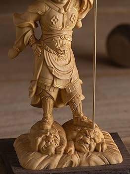 Amazon.co.jp: 極小仏 泥足毘沙門天 13cm（木製：ツゲ 金泥仕上）＿