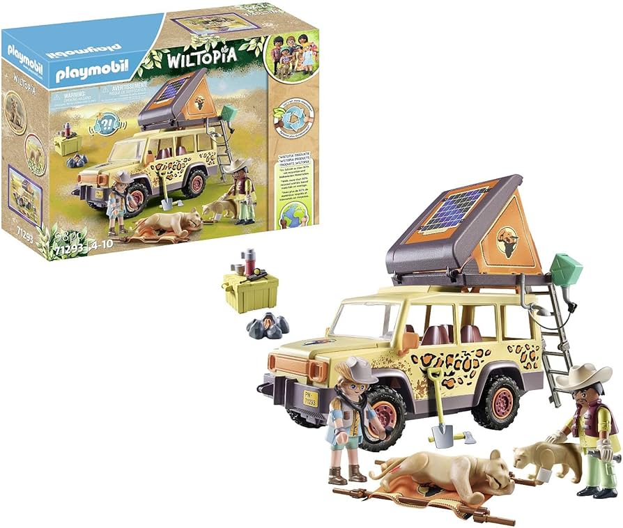 Amazon.com: Playmobil Cross-Country Vehicle with Lions : Toys & Games