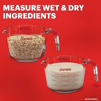 Amazon.com: Pyrex Essentials (3-Pack) Glass Measuring Cups Set, (1