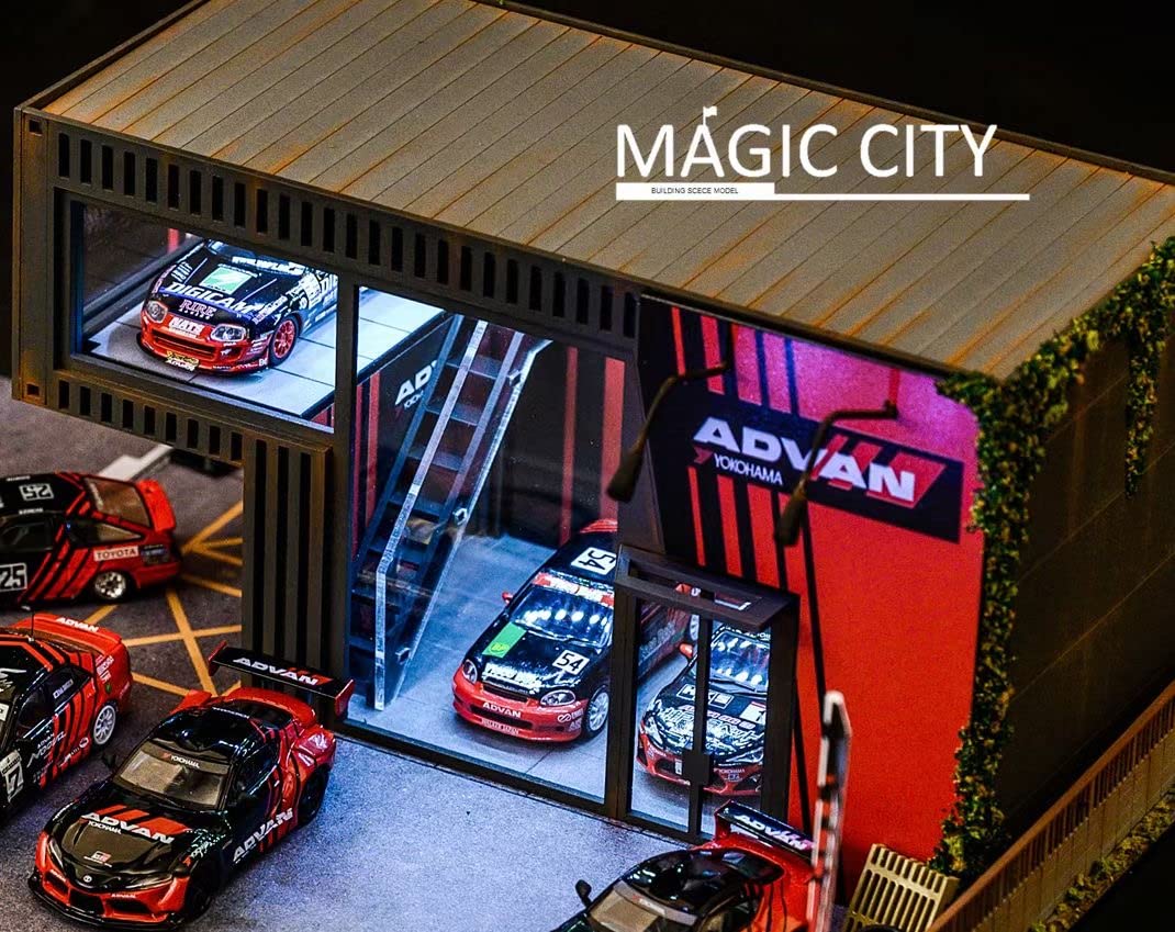 Amazon | 1/64 光る ジオラマ MAGIC CITY アドバン ガレージ advan