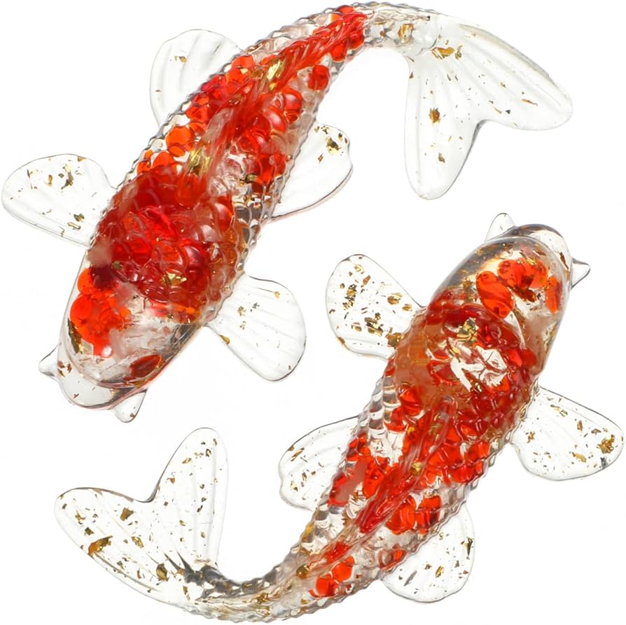 Amazon.co.jp: Toyvian クリスタルフィッシュ 2個セット 鯉の置物