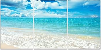 Amazon.co.jp: 海の絵 ハワイ 絵 写真 アートパネル 海 3枚 絵画 風景